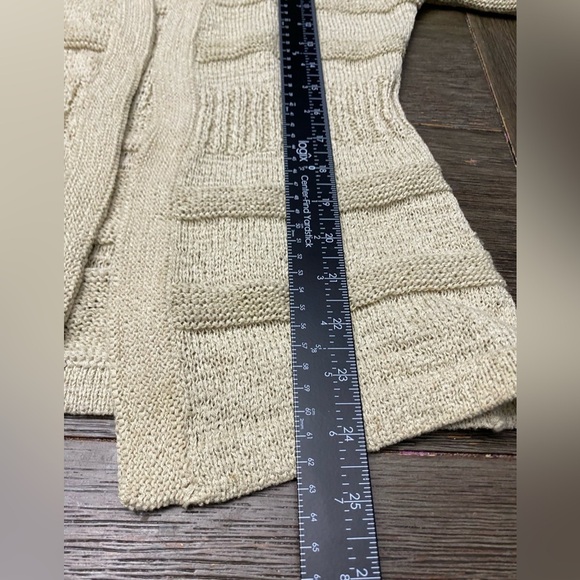 Willi Smith Ivory Open Front Delicate Crochet Style Cardigan Knit Sweater S - Picture 7 of 7